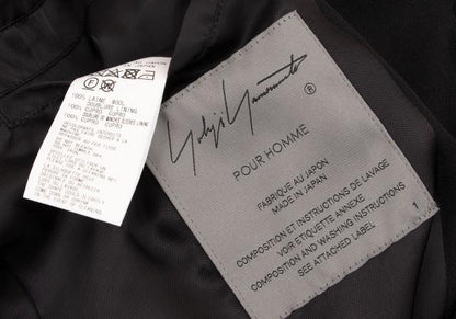 Yohji Yamamoto POUR HOMME 23AW Wool Gab Coat Black Size 1