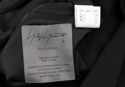 Yohji Yamamoto POUR HOMME 24SS Black Zigzag Jacket Size 1