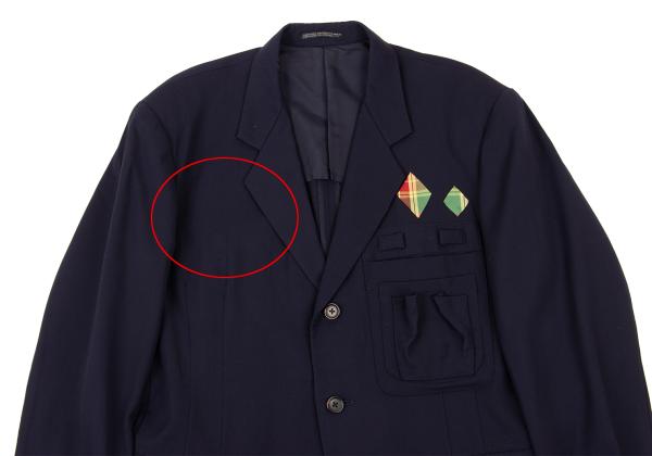 Yohji Yamamoto POUR HOMME Wool Gabardine Jacket Blue Size M