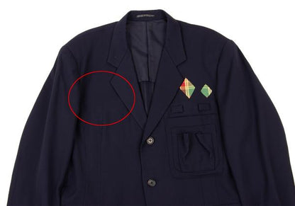 Yohji Yamamoto POUR HOMME Wool Gabardine Jacket Blue Size M