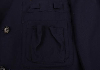 Yohji Yamamoto POUR HOMME Wool Gabardine Jacket Blue Size M