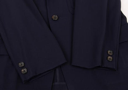 Yohji Yamamoto POUR HOMME Wool Gabardine Jacket Blue Size M