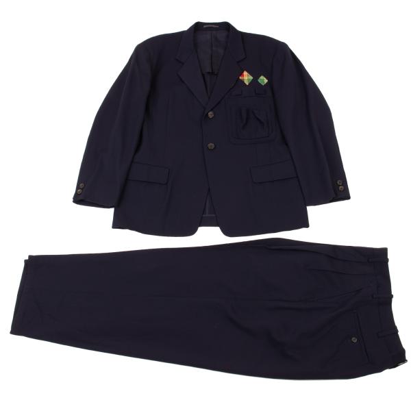 Yohji Yamamoto POUR HOMME Wool Gabardine Suit Blue Size M