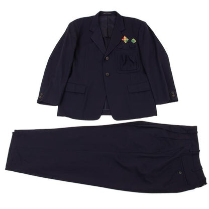 Yohji Yamamoto POUR HOMME Wool Gabardine Suit Blue Size M