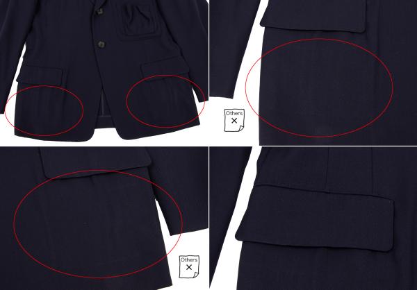 Yohji Yamamoto POUR HOMME Wool Gabardine Suit Blue Size M
