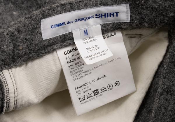 COMME des GARCONS SHIRT Wool Brushed Tapered Gray Size M