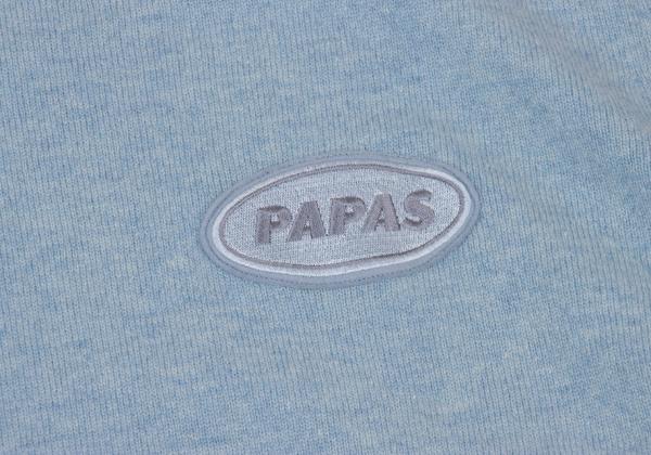 Papas Logo Patch Wool Knit Sweater Light Blue Size 50L