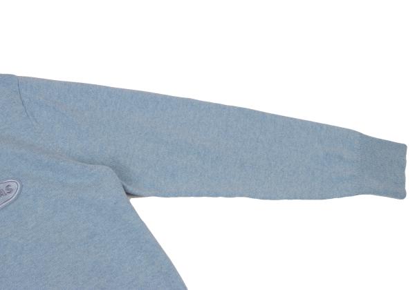 Papas Logo Patch Wool Knit Sweater Light Blue Size 50L