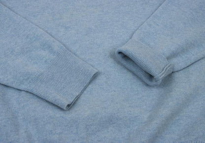 Papas Logo Patch Wool Knit Sweater Light Blue Size 50L
