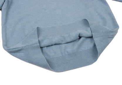Papas Logo Patch Wool Knit Sweater Light Blue Size 50L