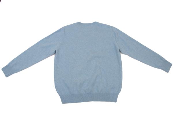Papas Logo Patch Wool Knit Sweater Light Blue Size 50L