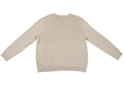 Papas Linen V-Neck Summer Knit Sweater Beige Size 50L