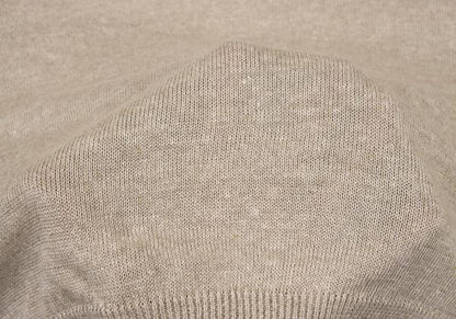 Papas Linen V-Neck Summer Knit Sweater Beige Size 50L