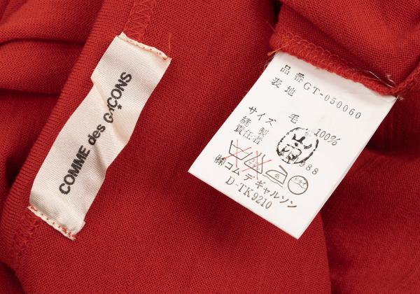 COMME des GARCONS Wool Drop Shoulder Knit Red Size M