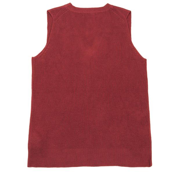 COMME des GARCONS Acrylic Rib Knit V-Neck Vest Red Size M