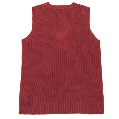 COMME des GARCONS Acrylic Rib Knit V-Neck Vest Red Size M