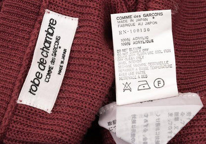 COMME des GARCONS Acrylic Rib Knit V-Neck Vest Red Size M