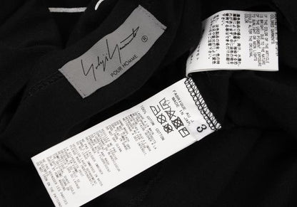 Yohji Yamamoto POUR HOMME 21SS Back Logo Shirt Black Size 3