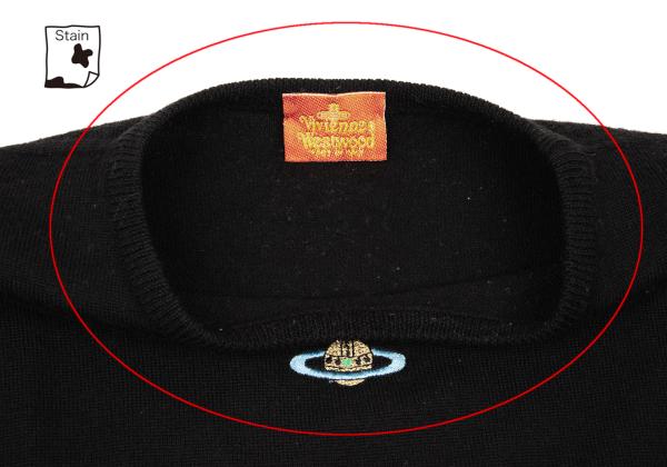 Vivienne Westwood Black Orb Embroidered Knit Size S