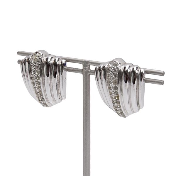 Christian Dior Rhinestone Silver Earrings