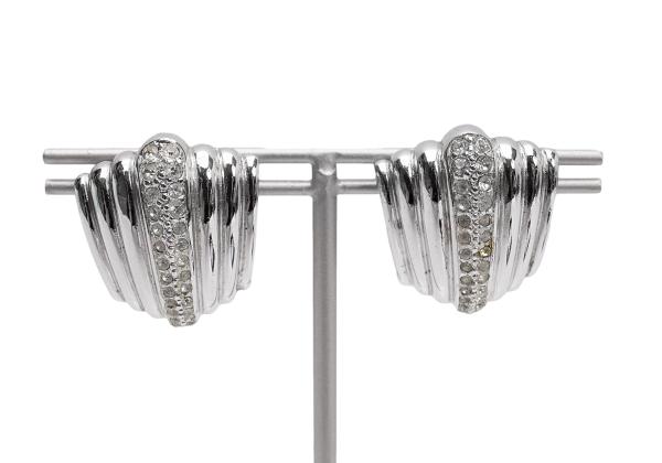 Christian Dior Rhinestone Silver Earrings