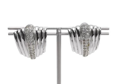 Christian Dior Rhinestone Silver Earrings