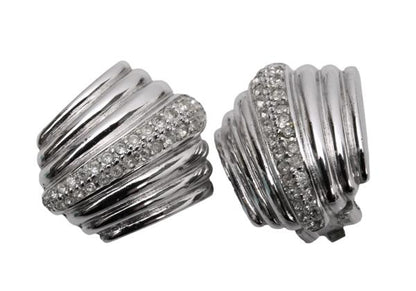 Christian Dior Rhinestone Silver Earrings