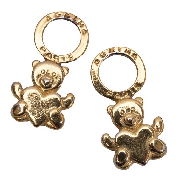 AGATHA Gold Heart Bear Charm