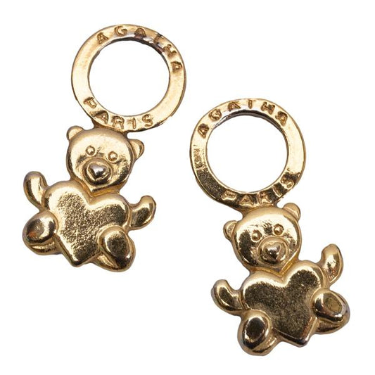 AGATHA Gold Heart Bear Charm