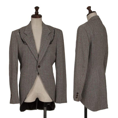 COMME des GARCONS Striped Herringbone Jacket Gray Size S