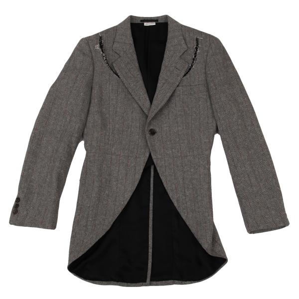 COMME des GARCONS Striped Herringbone Jacket Gray Size S