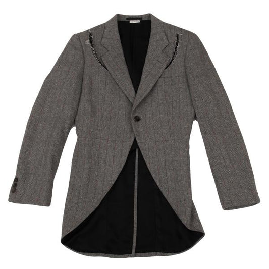 COMME des GARCONS Striped Herringbone Jacket Gray Size S