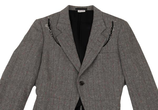 COMME des GARCONS Striped Herringbone Jacket Gray Size S