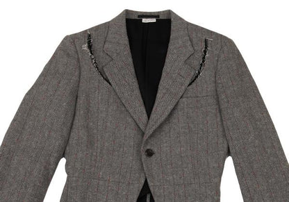 COMME des GARCONS Striped Herringbone Jacket Gray Size S