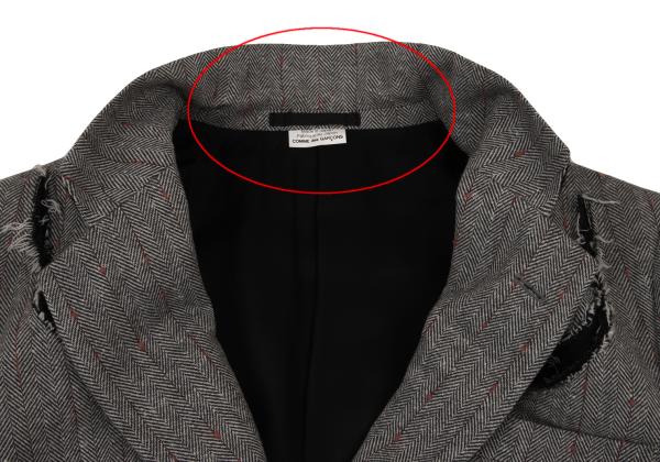 COMME des GARCONS Striped Herringbone Jacket Gray Size S