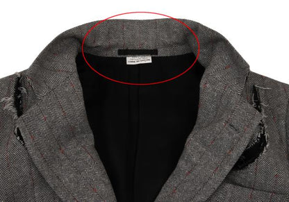 COMME des GARCONS Striped Herringbone Jacket Gray Size S