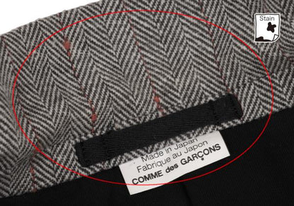 COMME des GARCONS Striped Herringbone Jacket Gray Size S