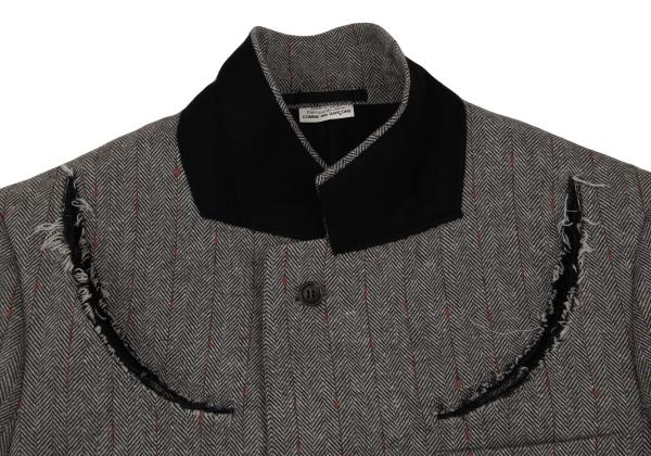 COMME des GARCONS Striped Herringbone Jacket Gray Size S