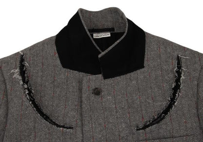 COMME des GARCONS Striped Herringbone Jacket Gray Size S