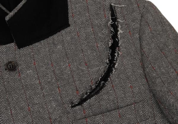 COMME des GARCONS Striped Herringbone Jacket Gray Size S