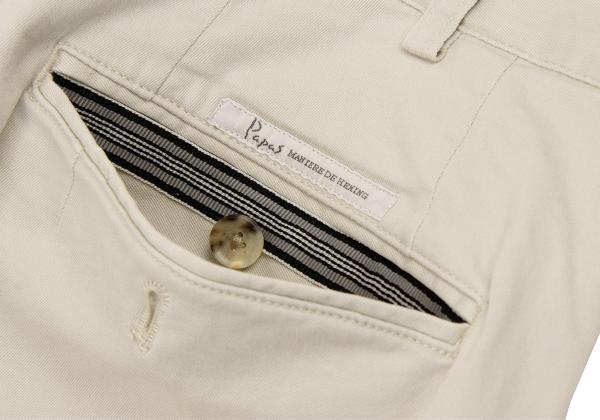 Papas Stretch Cotton Tapered Pants Light Beige Size 46S