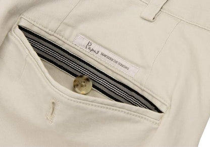 Papas Stretch Cotton Tapered Pants Light Beige Size 46S