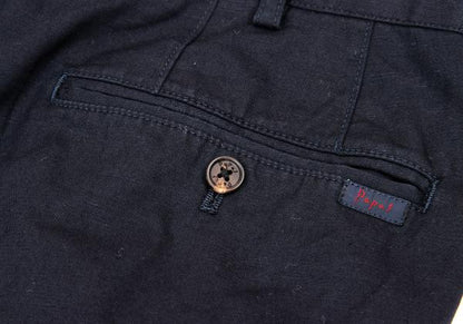 Papas Cotton Linen Tapered Pants Navy Size 46S