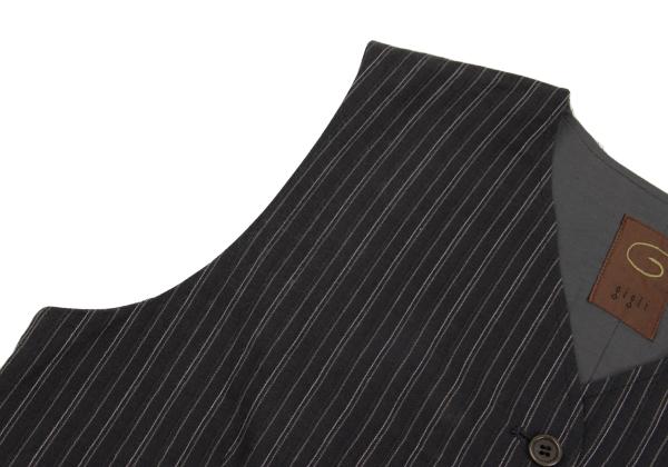 gigli Cotton Stripe Vest Gray Size 38M