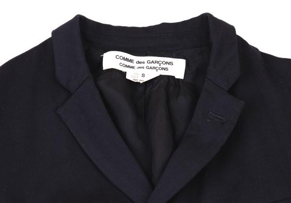 COMME des GARCONS Wool Poly Cutaway Long Jacket Navy Size S