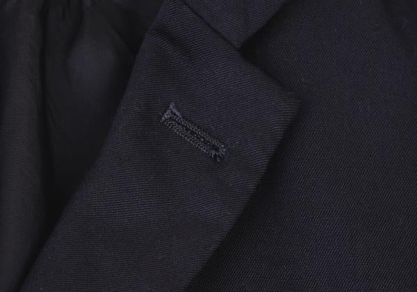 COMME des GARCONS Wool Poly Cutaway Long Jacket Navy Size S