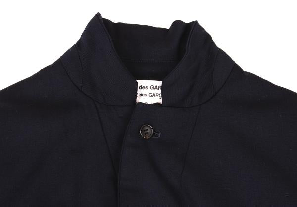 COMME des GARCONS Wool Poly Cutaway Long Jacket Navy Size S