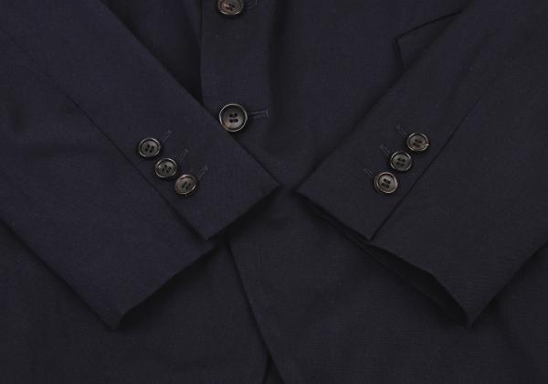 COMME des GARCONS Wool Poly Cutaway Long Jacket Navy Size S