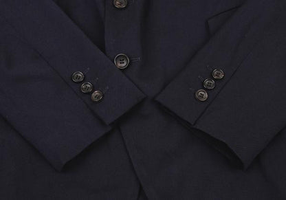COMME des GARCONS Wool Poly Cutaway Long Jacket Navy Size S