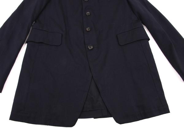 COMME des GARCONS Wool Poly Cutaway Long Jacket Navy Size S